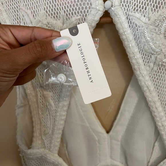 Anthropoligie x Not So Serious by Pallavi Mohan Deep-V Mini Dress Size Medium - Picture 10 of 11